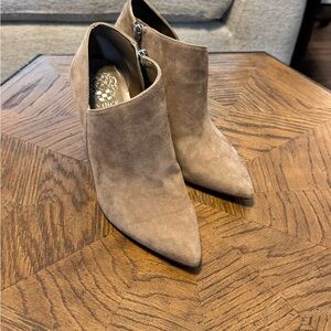 Vince Women's Taupe Suede Ankle Booties